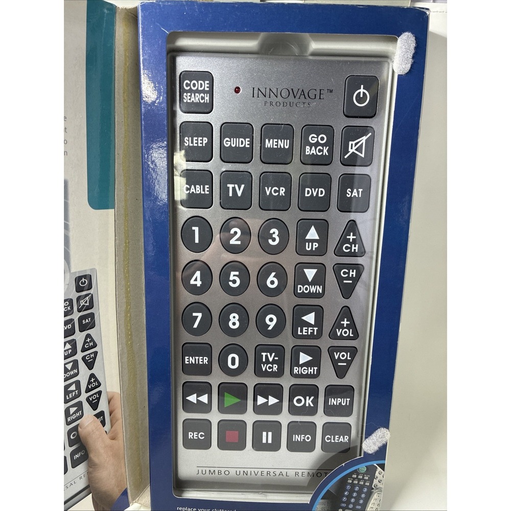 Jumbo Universal Remote by Innovage Products 8 Devices TV/DVD/VCR/CABLE/SATELLITE